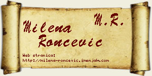 Milena Rončević vizit kartica